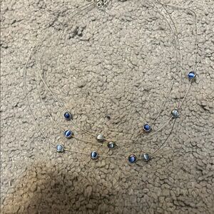 Elegant Silver and Blue Necklace